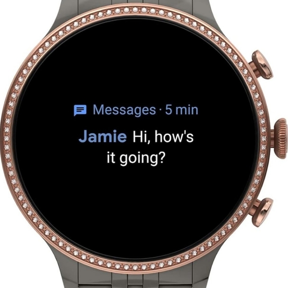 Fossil gen 6 limited edition rose gold and gun metal smart watch with straps - Picture 3 of 9